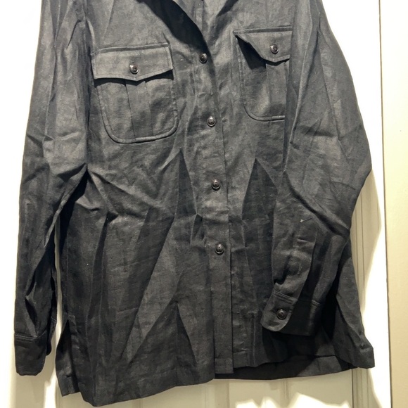 Ralph Lauren Charcoal Button-Up Shirt Jacket - Picture 1 of 2